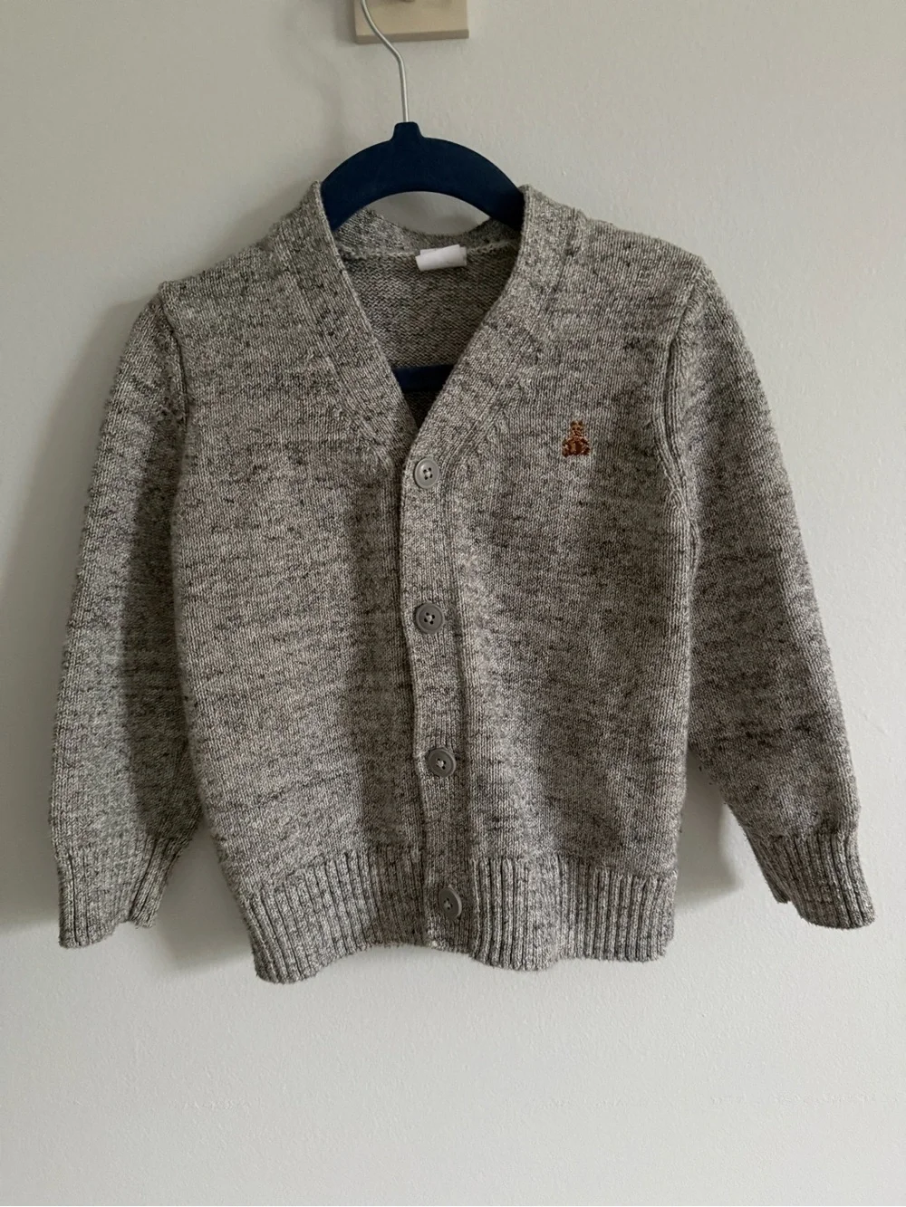 GAP Gray Heather Button-Front Cardigan Sweater
